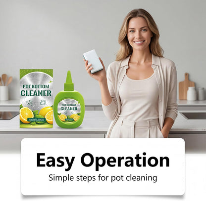 Oven & Pot Bottom Cleaner Gel 4.23 OZ, Stainless Steel | Gel for burnt marks & carbon on stainless steel pots, oven surfaces & cookware; lemon scent; pointed nozzle; 4.23 OZ