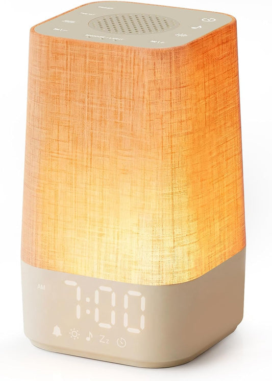 10-60 Mins Simulated Sunrise Alarm Clock: Gentle Wake Up Light for Bedroom | Adjustable Brightness 32-Level Volume Bright & Loud Enough for Dark Morning - White Noise Machine with 30 Smoothing Sounds