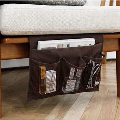 Bedside Storage Organizer, Bedside Caddy, Table Cabinet Storage Organizer, TV Remote Control, Phones, Magazines, Tablets, Accessories, Grey