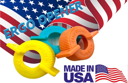 3-Pack WATER BOTTLE Opener ERGO OPENER | Arthritis Sufferers Elderly Seniors Weak Hands | Easy Twist-Off Plastic Bottle Opening Tool Travel On-Go | Carpal Tunnel | MADE in USA
