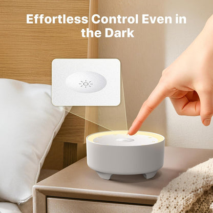 Kipcush White Noise Machine for Sleeping, Baby & Adults, High-Fidelity Non-Looping Sounds, Sleep Sound Machine with Dimmable Night Light, USB Powered, Memory Function, Home, Nursery & Travel