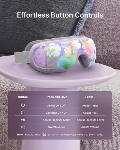 RENPHO Eyeris 3 Eye Massager with Heat and Cooling, Massaging Eye Mask | Voice Control, Vibration & Compression Massager for Dry Eyes & Head Tension, FSA Eligible HSA, Gifts for Women & Men