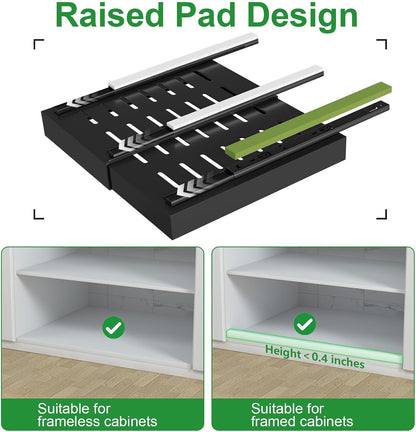 PAKETA 4 Pack Expandable Pull Out Cabinet Organizer,21" Deep | Pull Out Drawers for Cabinets with width from 12" to 20",Sliding Drawers for Cabinets with Upgrade 3 Slide Rails,hold 65 lbs