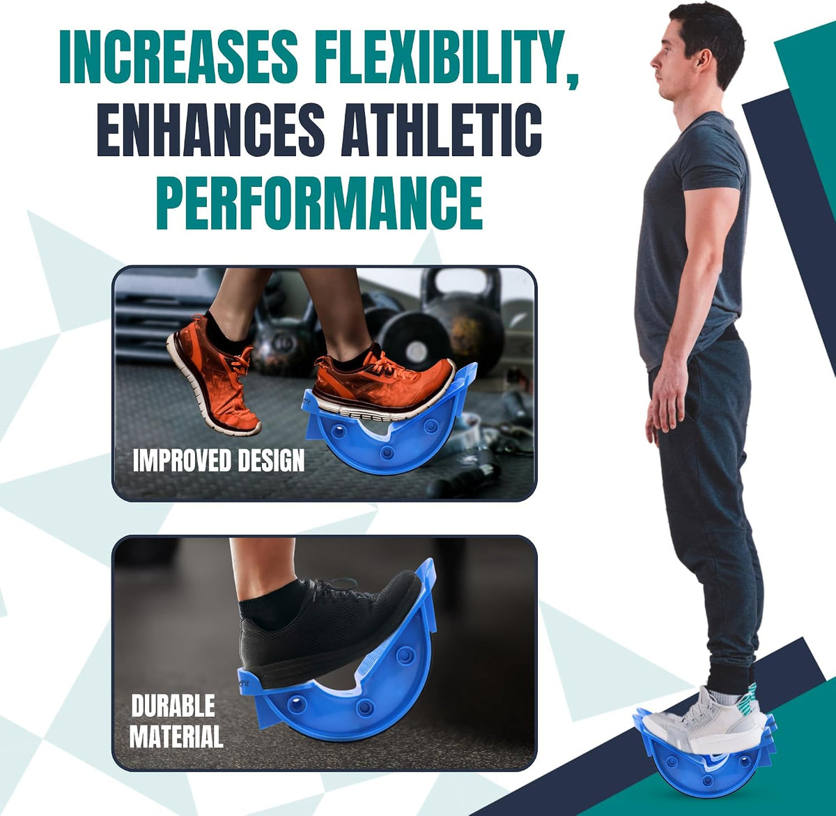 Foot & Calf Stretcher – Premium Stretcher for Plantar Fasciitis, Achilles Tendonitis Relief – Foot Rocker with Durable, Slip-Resistant Design - Stretch Guide for Effective Leg Flexibility