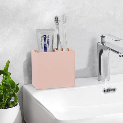 Diatomite Toothbrush Holder Toothpaste Organizer, Marble White | Quick Drying, Non-Slip, 2 Slots Kids Electric Tooth Brush Holder for Bathroom, for Countertop, Shower, Vanity