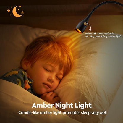 acegoo Minimalist Clip On Reading Light, Head Switch Headboard Book Lamp