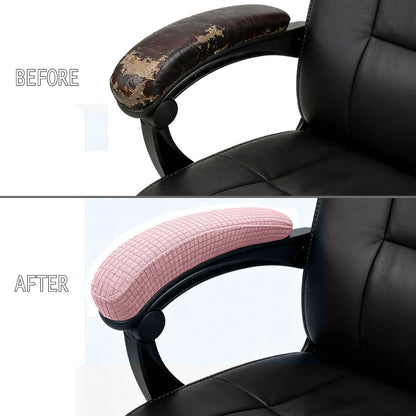Melaluxe Office Chair Armrest Covers, Stretchable Removable Washable Chair Arm Covers, Elastic Desk Computer Gaming Chair Arm Rest Protector Slipcovers (Black)