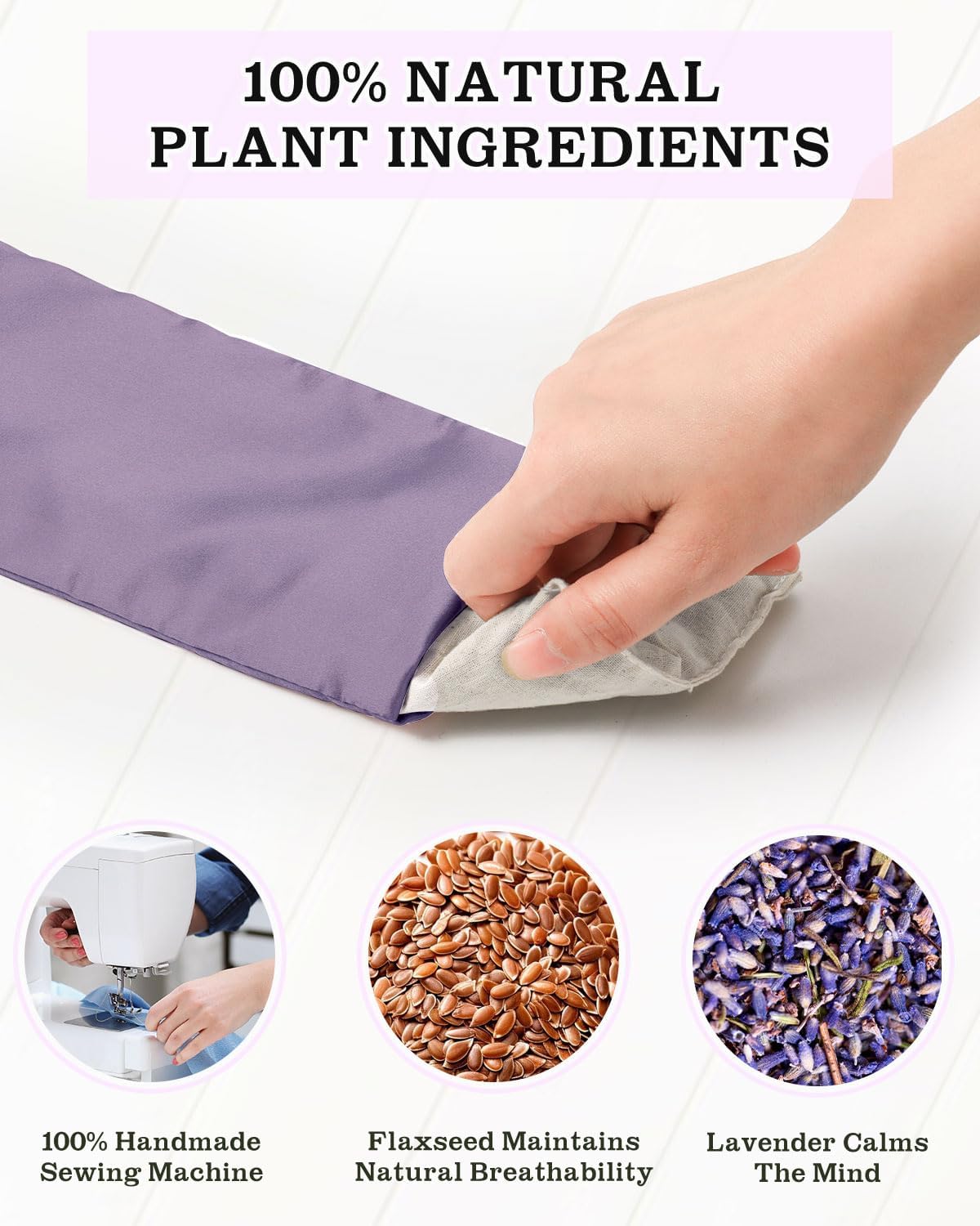 Hihealer Lavender Eye Pillow for Sleeping, Weighted Eye Mask for Spa, Yoga