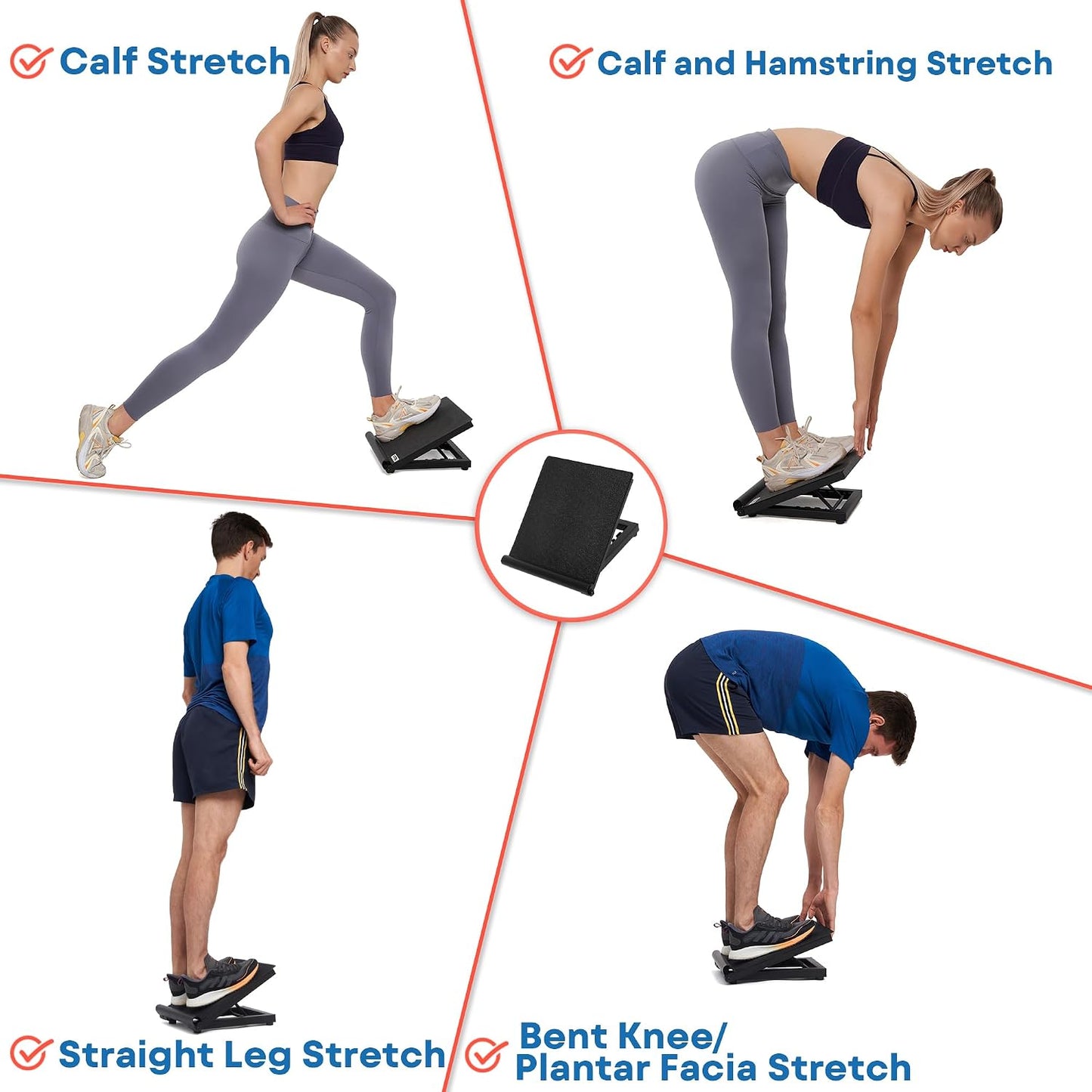 Adjustable Slant Board for Calf Stretching - Calf Stretcher Slant Board | Non-Slip Foot Incline Board - Portable Stretch Board Equipment for Ankle, Achilles Tendon, Knee, Posture Exercise