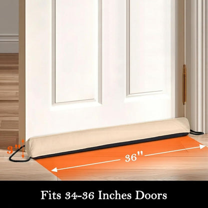 Door Draft Stopper, Removable Washable Cover, 38", Gray | Weighted Gap Filler, Blocks Hot and Cold Air, All-Season Seal, Easy Install, Noise & Wind Blocker, Home Essentials