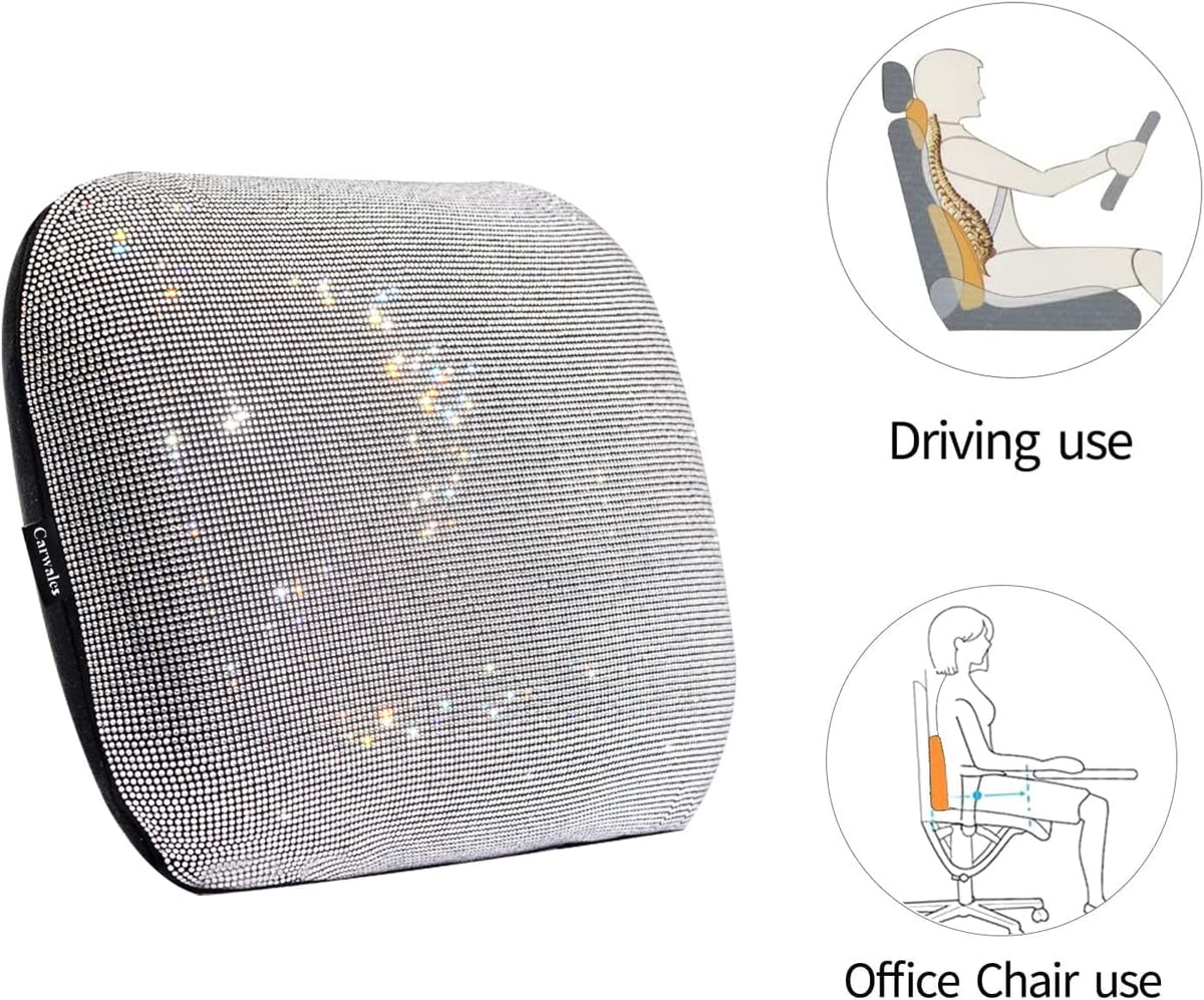 Lower Back Automotive Lumbar Support Pillow for Car Recliner Cushion Black