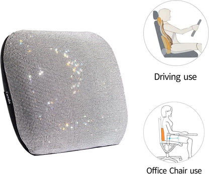 Lower Back Automotive Lumbar Support Pillow for Car Recliner Cushion Black