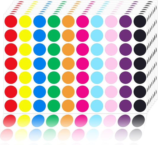 2800 PCS Colored Dot Stickers- 3/4" Round Circle Coding Label | Used as calendar markers, kindergarten activities, craftst, recommended for writing with oil-based markers,strong adhesion.