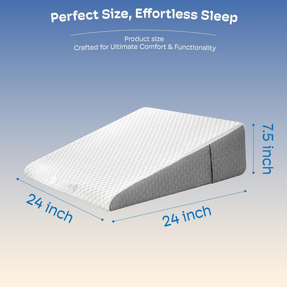 Queen Size Bed Wedge Pillow Headboard, Pillow Wedge for Headboard Gap(0-8") | Mattress Gap Filler Wedge, Stop Items Falling and Get Quality Sleep,Ergonomic Design, Non-Slip, Breathable(60"X10"X6")