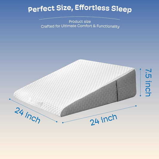 Queen Size Bed Wedge Pillow Headboard, Pillow Wedge for Headboard Gap(0-8") | Mattress Gap Filler Wedge, Stop Items Falling and Get Quality Sleep,Ergonomic Design, Non-Slip, Breathable(60"X10"X6")