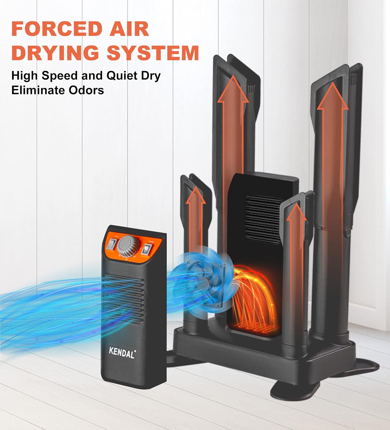 Boot Dryer for Work Boots, Shoe Dryer and Odor Eliminator, Portable Ski Boot Dryer with Adjustable Tubes & Timer, Ultra Silent, Quick Drying for Ski Boots, Sneakers, Gloves, Hats, Helmets