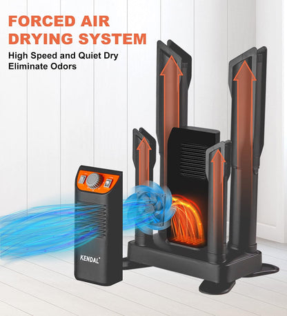 Boot Dryer for Work Boots, Shoe Dryer and Odor Eliminator, Portable Ski Boot Dryer with Adjustable Tubes & Timer, Ultra Silent, Quick Drying for Ski Boots, Sneakers, Gloves, Hats, Helmets