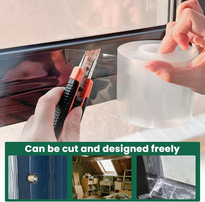 Window Sealing Tape, 20 Mil Thick Window AC Insulation Sealing Draft Tape | 3 inch X 33 FT, Blocker for Cold Heat Air, Waterproof Tape for Repair, Heavy Duty No Residue (Clear)