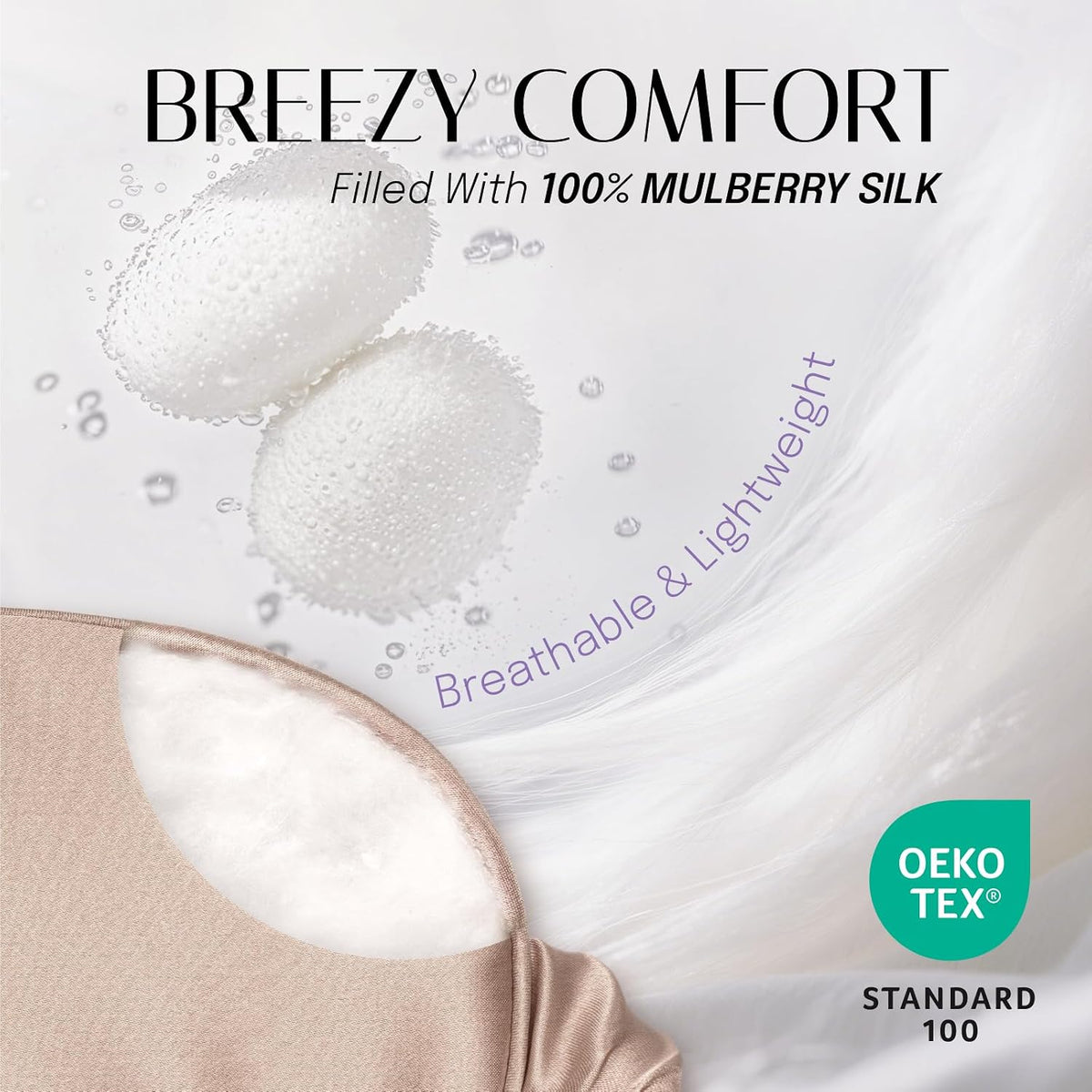 OLESILK 100% Mulberry Silk Sleep Mask for Women - Zero-Pressure Blackout