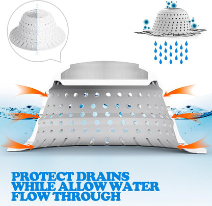 Shower Drain Hair Catcher Bathtub Drain Strainer Sink Drain Protector | Collapsible Pop-Up Drain Hair Catcher, Traps Hair & Prevents Clogs, Easy to Clean, Bathroom Fixture Accessories, Gray