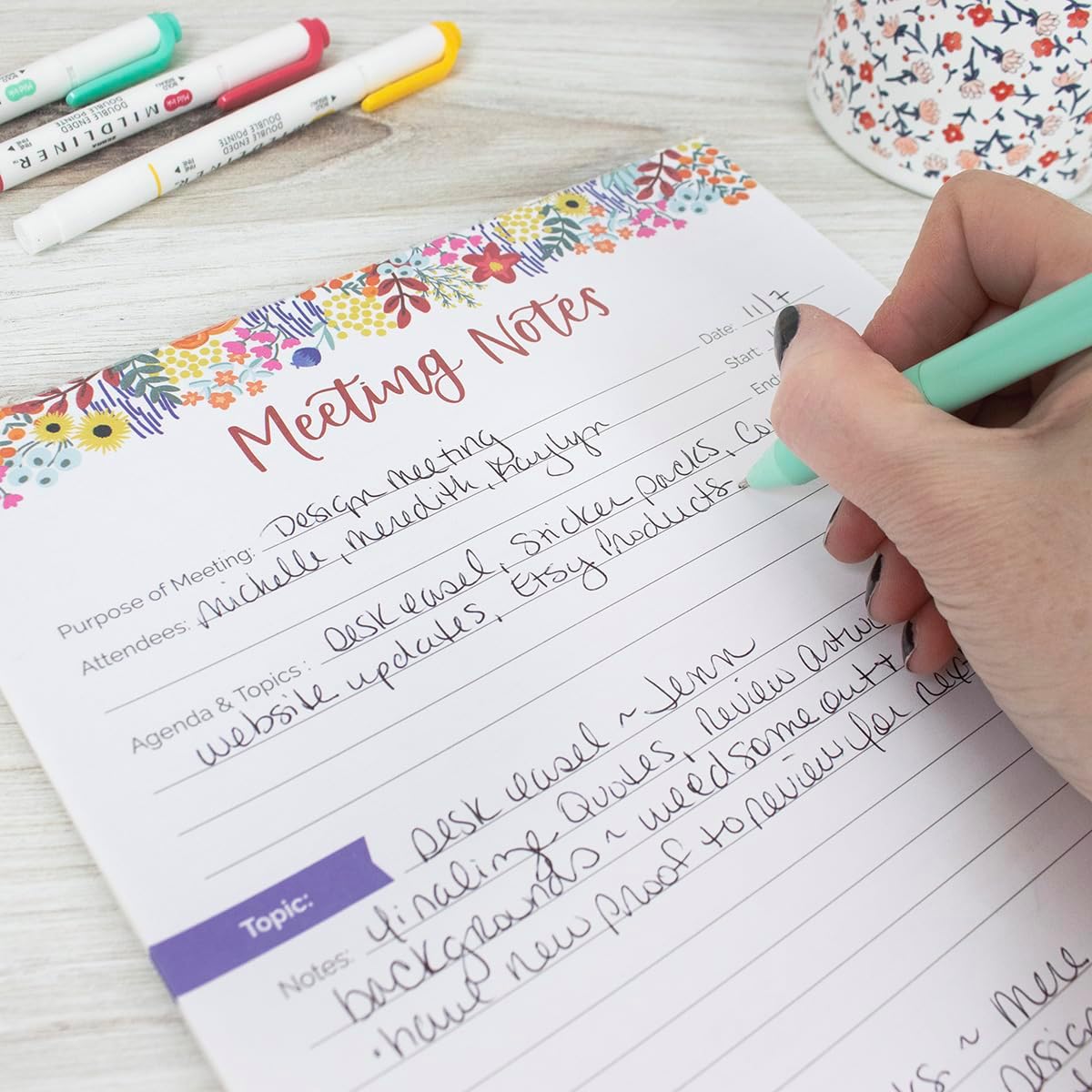 bloom daily planners Horizontal Weekly Magnetic Meal Planning Pad for Fridge with Tear-Off Grocery Shopping List - Hanging Food/Menu Organizer Notepad with Magnets - 8.5” x 11” - Lemons