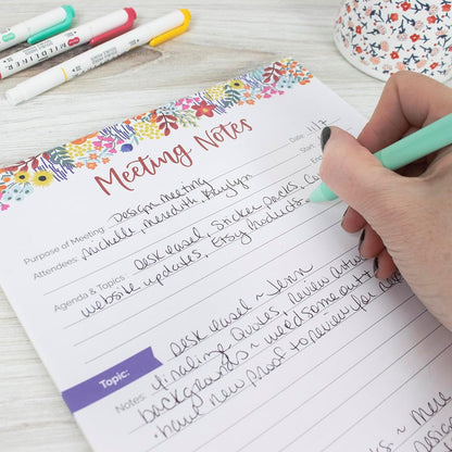 bloom daily planners Horizontal Weekly Magnetic Meal Planning Pad for Fridge with Tear-Off Grocery Shopping List - Hanging Food/Menu Organizer Notepad with Magnets - 8.5” x 11” - Lemons