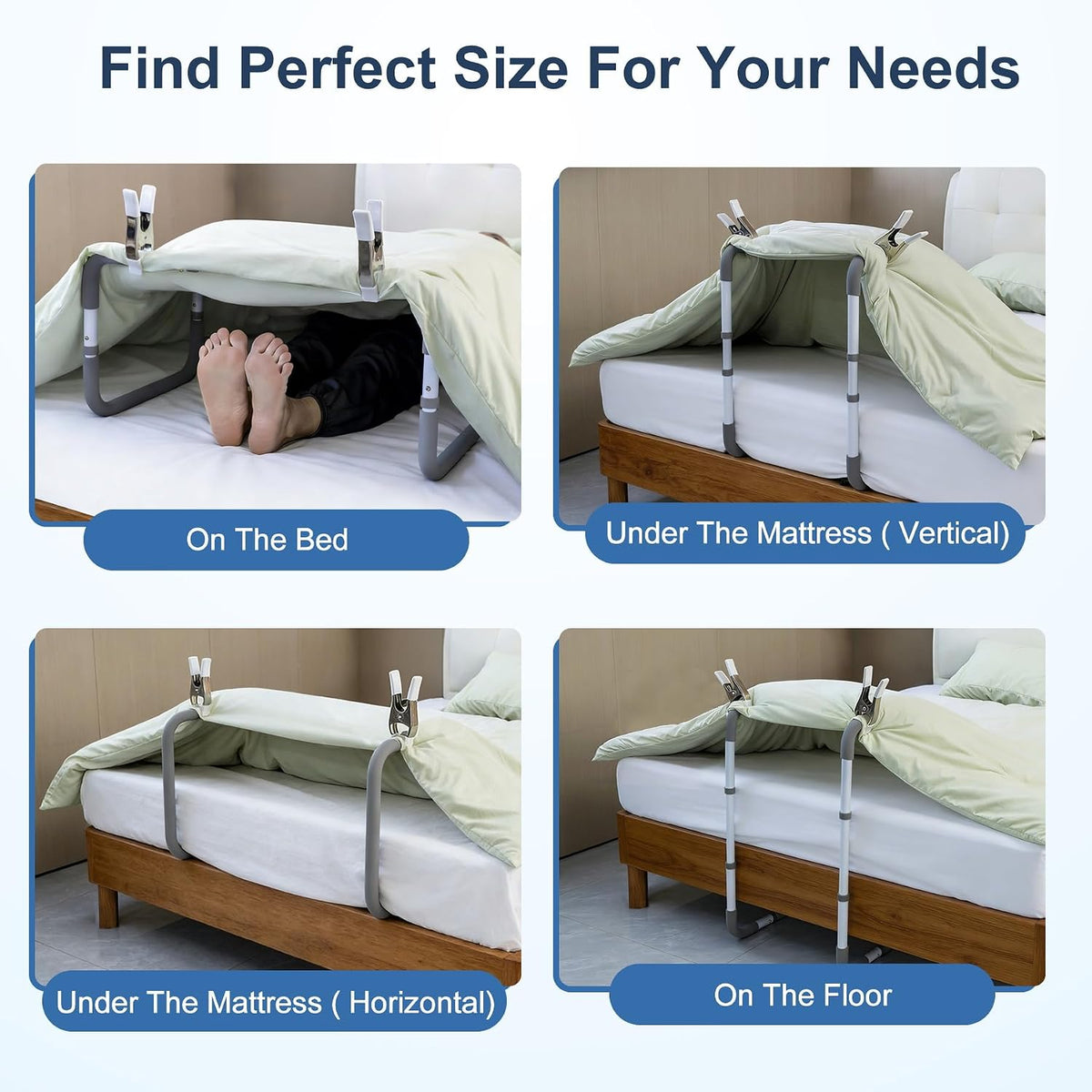 Blanket Lifter,Adjustable Height Blanket Lift Bar,Dual Anti-Slip Design