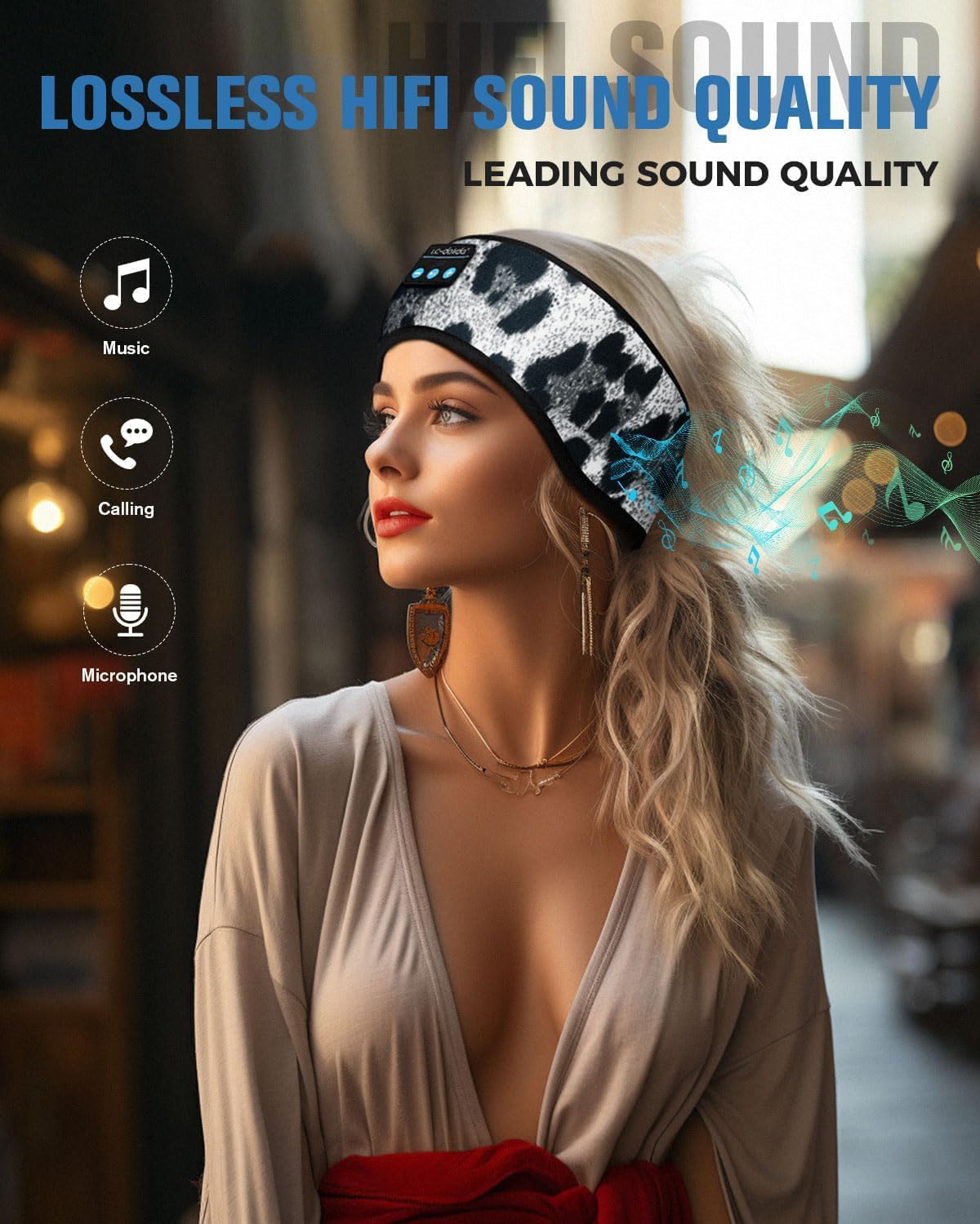 LC-dolida Sleep Headphones Bluetooth 5.4, Headband Headphones Earphones Wireless, Sleep Mask for Gifts,Workout,Jogging,Yoga(Purple)