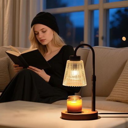 Candle Warmer Lamp with Timer and Dimmer,Electric Gold Light Gifts for Women Melt Wax Warmer Lamp with 2 Bulbs for Candle Jars House Warming New Home Decor Bedroom