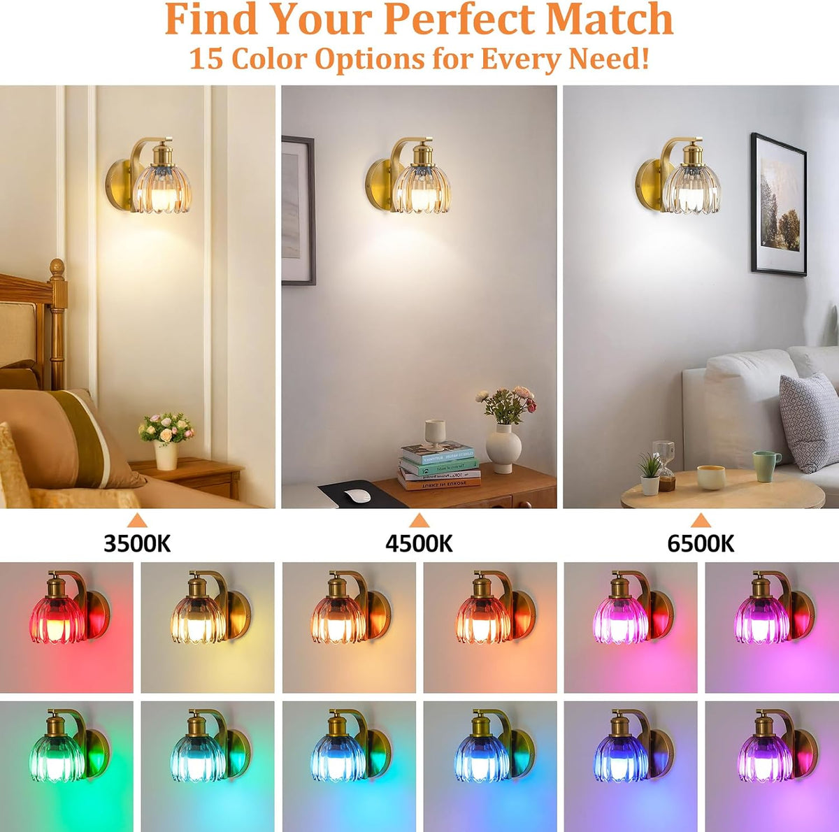Vintage Battery Operated Wall Sconce, Wireless Wall Lights with Bulbs