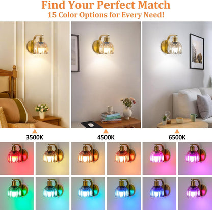 Vintage Battery Operated Wall Sconce, Wireless Wall Lights with Bulbs
