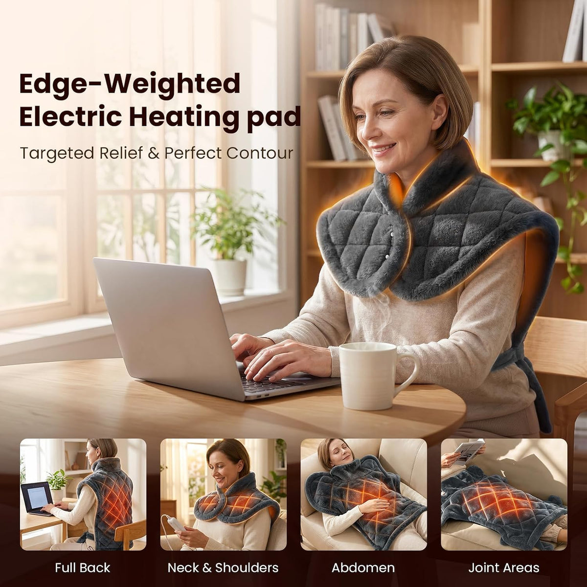 BOB AND BRAD Weighted Heating Pad for Shoulders and Upper Back