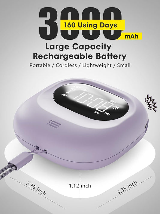 Rechargeable Vibrating Alarm Clock Bed Shaker, 3000mAh Portable Dual Alarm Under Pillow for Teens, Adults, Deaf People, 160 Days Standby for Travel, Dorm, Home Use