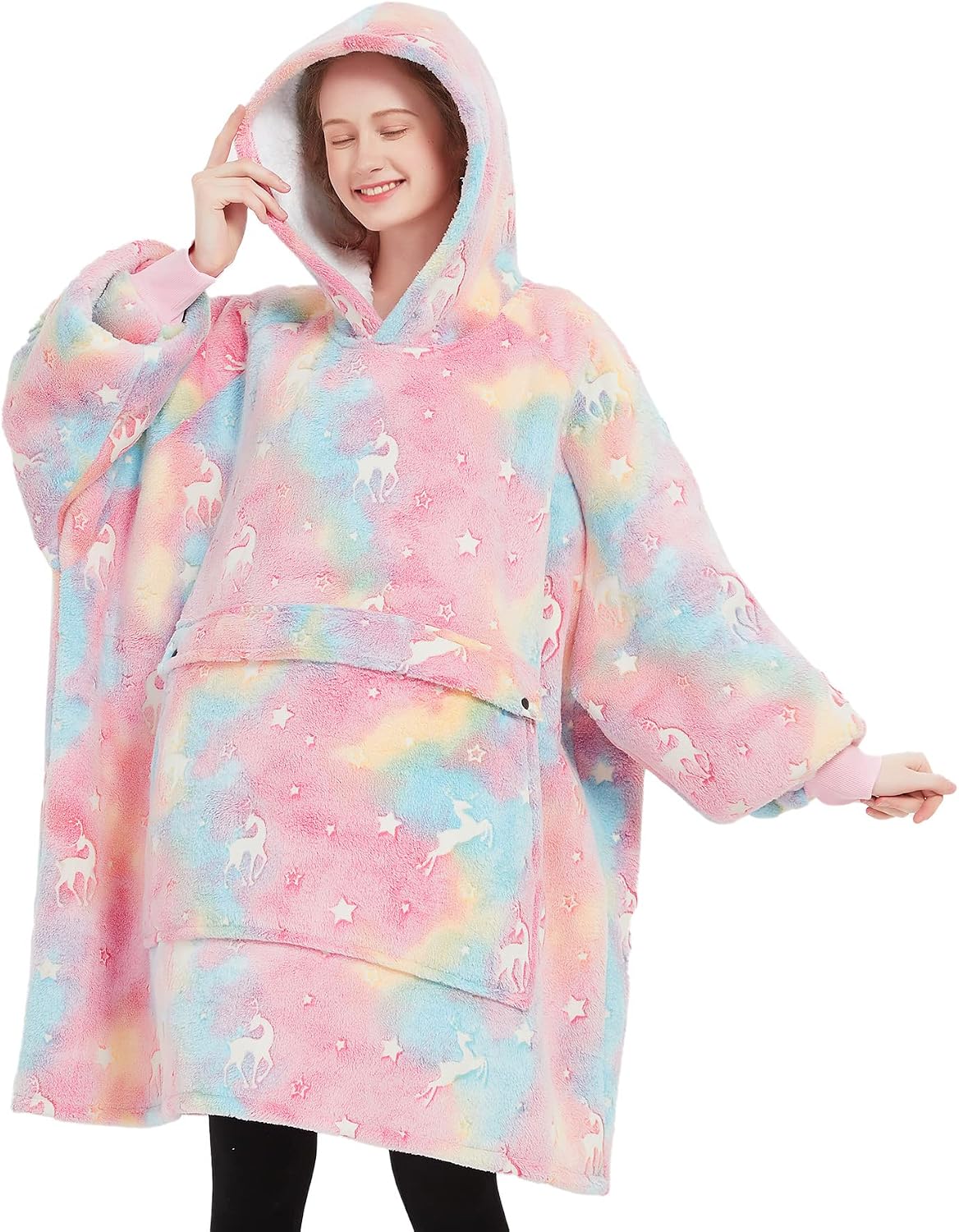 Wearable Blanket Hoodie for Adults With Pocket Strawberry Hoodie | Sherpa, Fuzzy Blanket Hoodie, Oversized Sweatshirt Blanket, Kangaroo Pouch, Cute Birthday Gifts for Sister, Cute Stuff