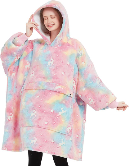 Wearable Blanket Hoodie for Adults With Pocket Strawberry Hoodie | Sherpa, Fuzzy Blanket Hoodie, Oversized Sweatshirt Blanket, Kangaroo Pouch, Cute Birthday Gifts for Sister, Cute Stuff