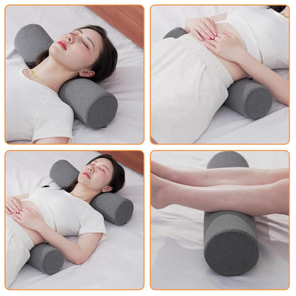 2 Pack Round Massage Table Bolster Pillow Pad, Bolster Pillow, Round Pillows, Suitable for Earthlite Massage Table (Grey, 4.7''x19.6'')
