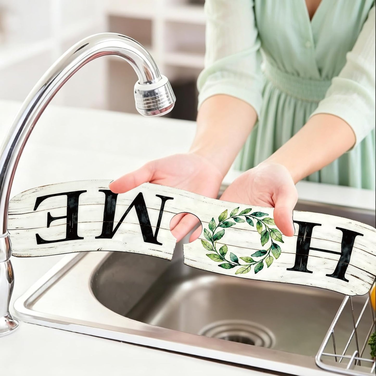 2Pcs Peonies Kitchen Sink Splash Guard Faucet Mat Vintage Florals Faucet Mat For Bathroom Kitchen 5.5x23.6In