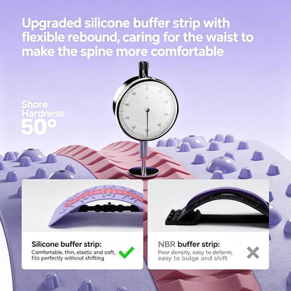 Back Stretcher Device for Lower Back Pain Relief, 3 Level Adjustable Lumbar Board, Back Massager (Black)