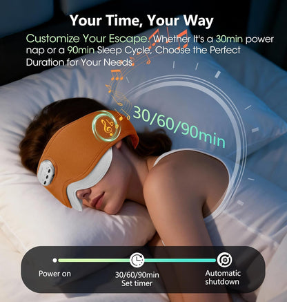 LC-dolida Voice Control Bluetooth Sleep Mask, Bamboo Cotton Bluetooth Sleep Headphones with 3D Zero-Pressure Cups and Timer Setting, Total Blackout Sleep Eye Mask for Side Sleepers (Purple)