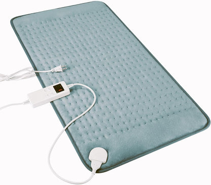 Heating Pad for Period Cramps, Heating Pad for Back/Neck/Shoulder Muscle Pain, 6 Heating&4 Timer Setting, Auto Shut Off, Dry/Moist Heat & Machine Washable, Gray Birthday Christmas Gifts for Women Mom