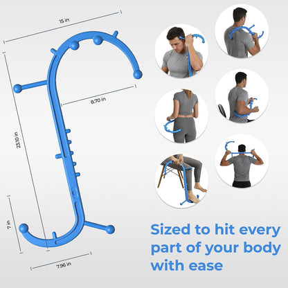 Detachable Trigger Point Massage Tool for Body Muscle Pain Relief | Button-Release Design, S/C, Massage Hook for Back, Neck & Shoulder, Pressure Point Therapy Tool for Deep Tissue Relief