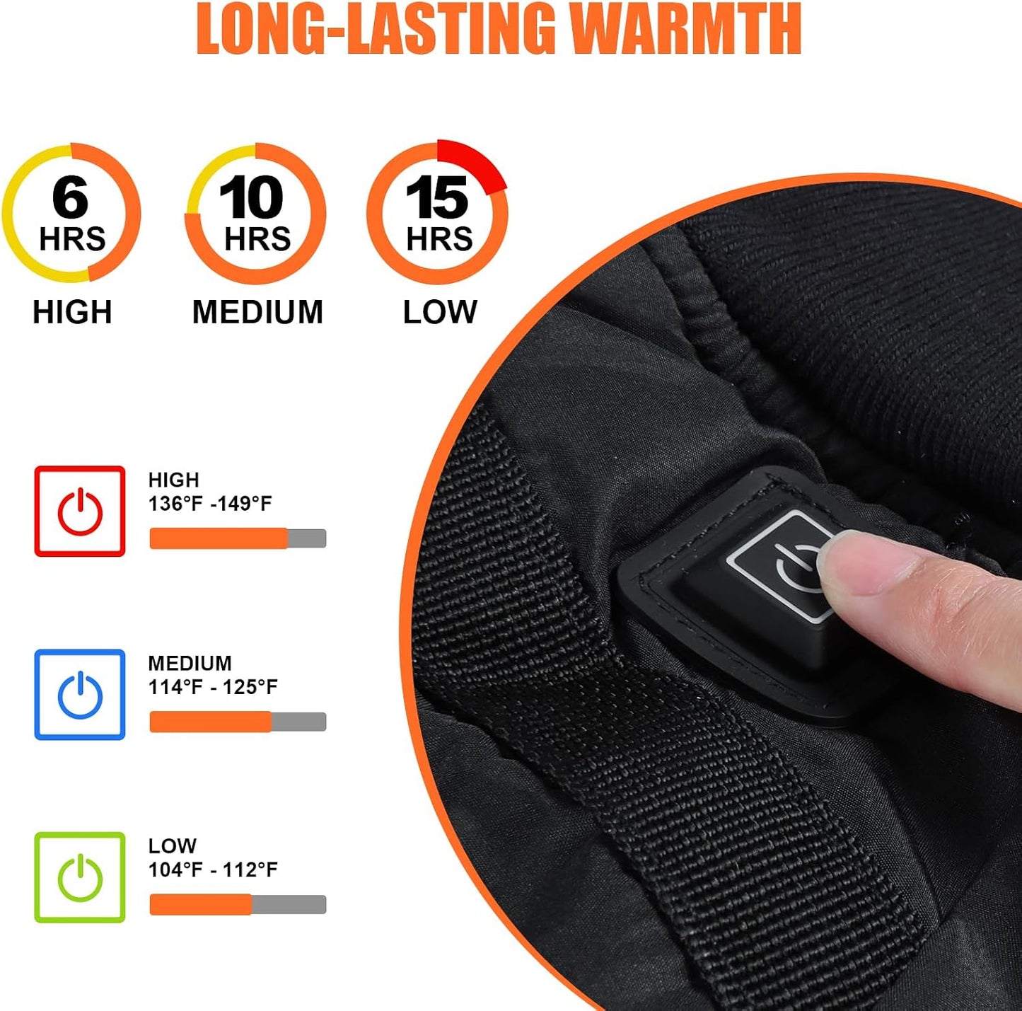 Hand Warmers Rechargeable,Portable Heated Electric Hand Warmer Pouch | 3 Level Adjustable Temperature for Women, Men, Kids, Hunting,Outdoor camping, Ice fishing, Skiing