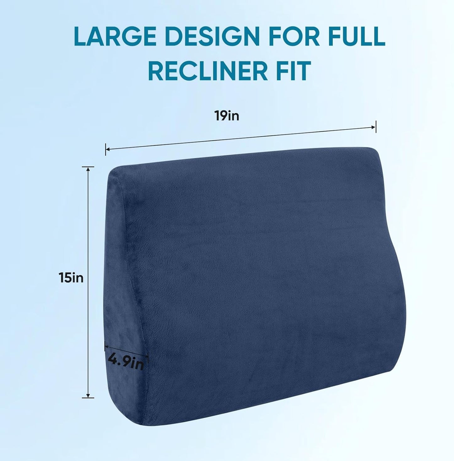 Lumbar Support Pillow for Recliner and Couch, Ergonomic Back Support Pillow | Dual-Layer Memory Foam, Soft Velvet Cover, Lower Back Pain Relief, Back Cushions for Recliner, Sofa & Gaming Chair