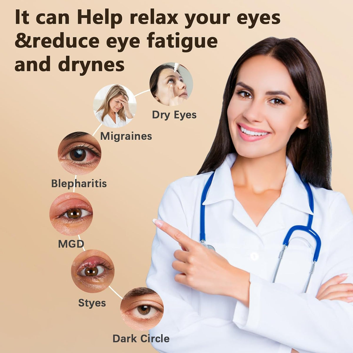 Cordless Heated Eye Mask,Eye Mask for Dry Eyes,Improved Sleep
