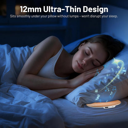 Pillow Speaker for Sleeping, Ultra-Thin Portable Bluetooth 6.0 Orange | Sleep Speaker Under Pillow, Timer, Private Sound Ear Friendly Speaker for Bed, Not Disturb Partner for Side Sleepers Travel