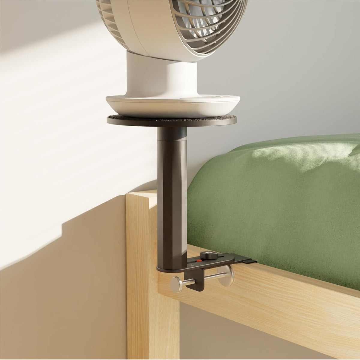 Smallish FanShelfie Adjustable Fan Holder for Dorm Room - White