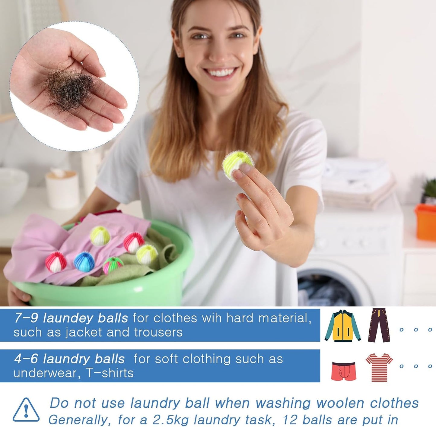 Blulu 18 Pieces Pet Hair Remover for Laundry, Classic Color | Reusable Washing Machine Hair Catcher Pet Dog Cat Fur Catcher Lint Remover from Laundry