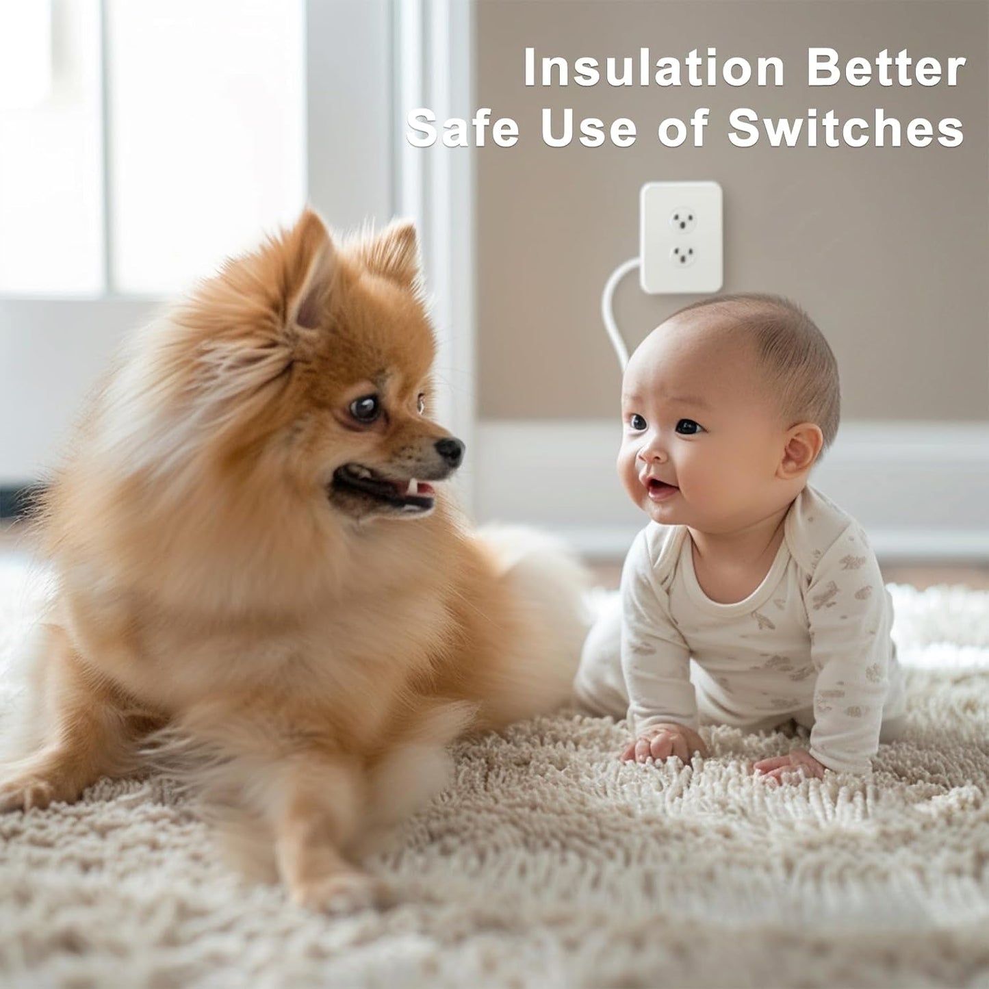 Outlet Insulators Draft Sealers - 4 Sizes EVA Foam Socket Insulation Gaskets | Universal Electric Switch Wall Plate Covers for Energy Saving, Draft Blocking (White, Single 20 Pack)
