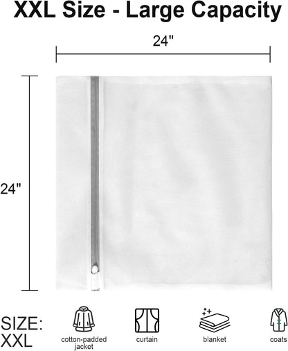 10 Pack Mesh Laundry Bags for Delicates with Non Rust Zipper- MDSXO White Laundry Bags Mesh Wash Bags, Easy Fit Bra, Sock,Lingerie,Sneaker,Baby Laundry for Washing Machine Travel Storage[1XL/3L/3M/3S]