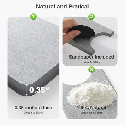 Premium Stone Faucet Mat for Kitchen Sink, 30" x 4" White | Quick Drying & Water Absorbent, Sink Splash Guard Tray for Prevents Moisture Buildup